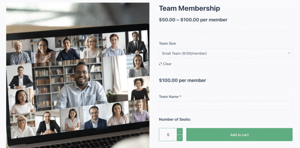 How to Discount Membership Prices Based on Team Size